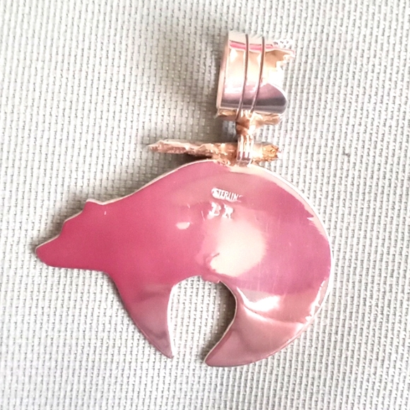 NATIVE AMERICAN STERLING SILVER TOTEM BEAR - Picture 4 of 8